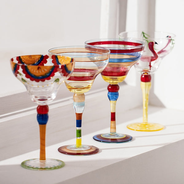 Multicolored  Margarita Glass Coupes