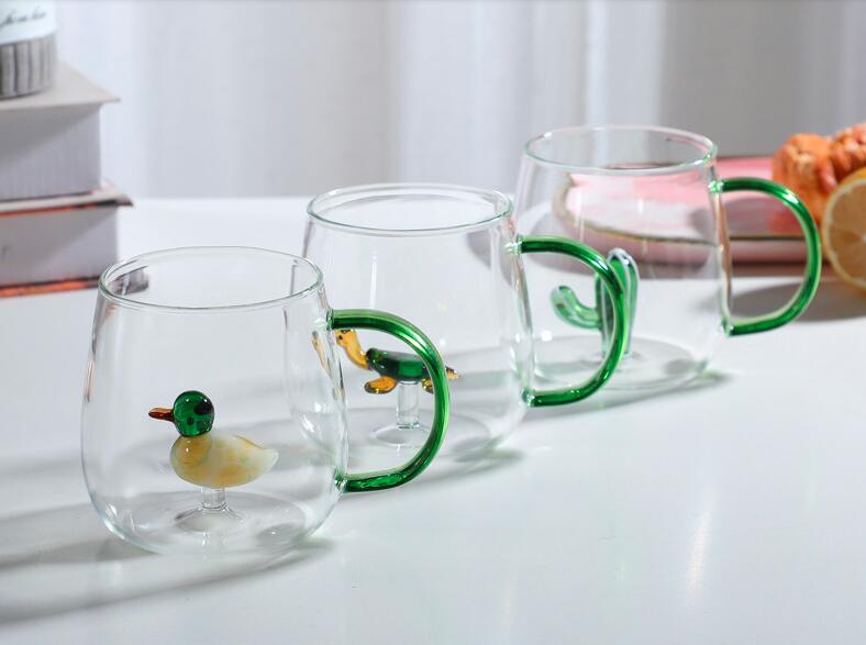 300ml Cute 3D Animal Farm Glass Cup Italy Ichendorf Design