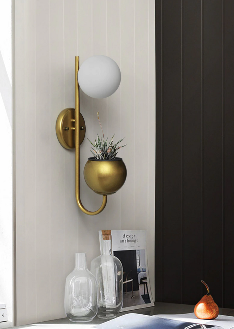Savoy LED Wall Lamp Planter & Organizer