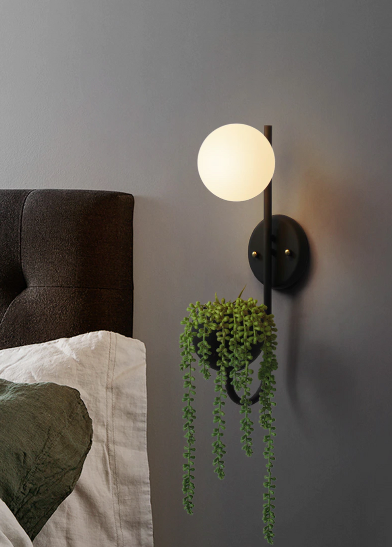 Savoy LED Wall Lamp Planter & Organizer