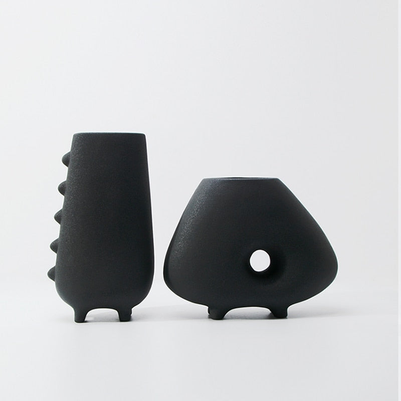 Mono Black & White Ceramic Table Vase