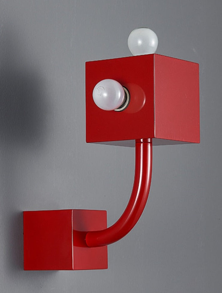 Red Cube Space Age LED Wall Lamp