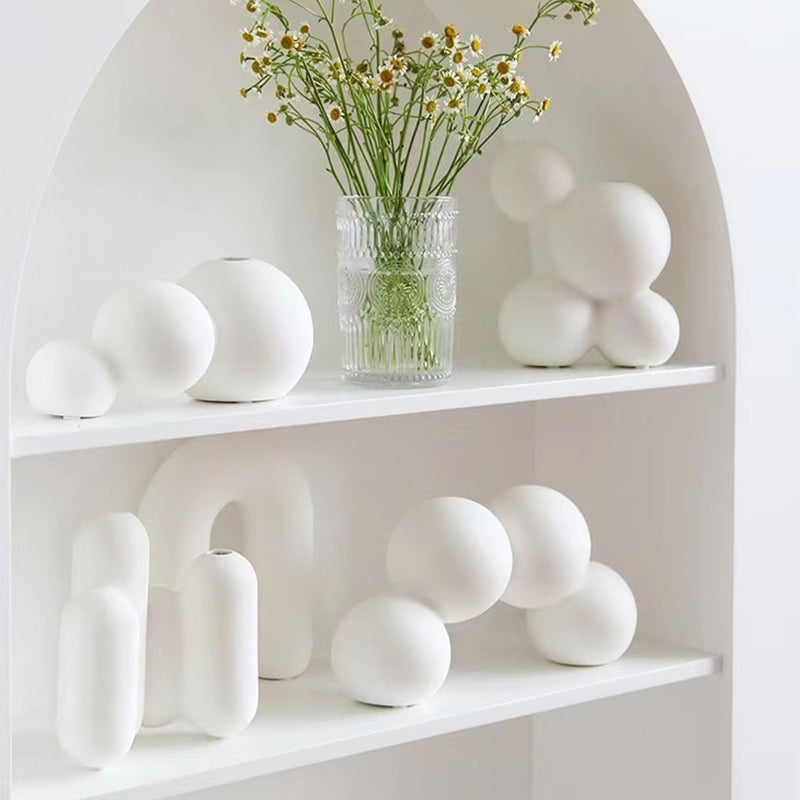 Ceramic and Porcelain White Pottery Vases Decorative Figurines