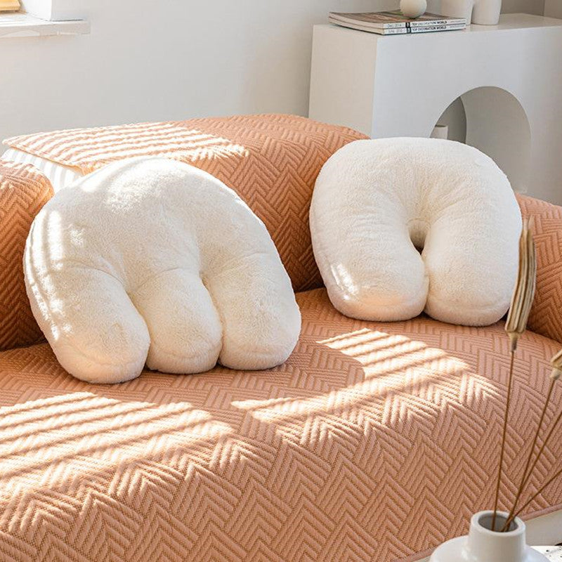 Letter Wavy Shape Plush Texture Multipurpose Pillows