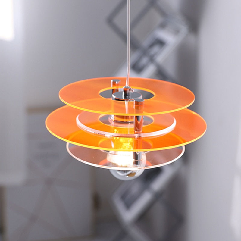 Retro Color Layers Acrylic LED Pendant Lamp