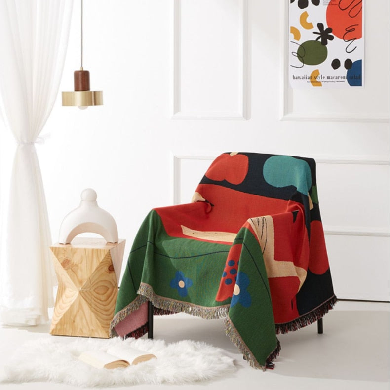 Ducks in Pasture Abstract Tapestry & Throw Blanket