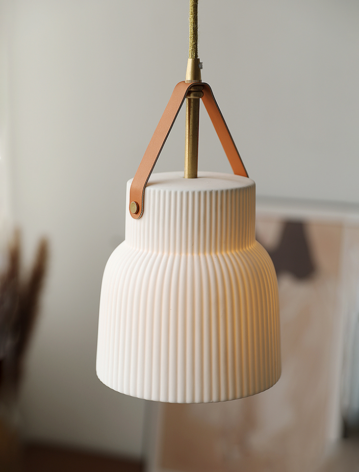 Home Lighting Chandeliers White Ceramic Hanging LED Lights Pendamic Lamp