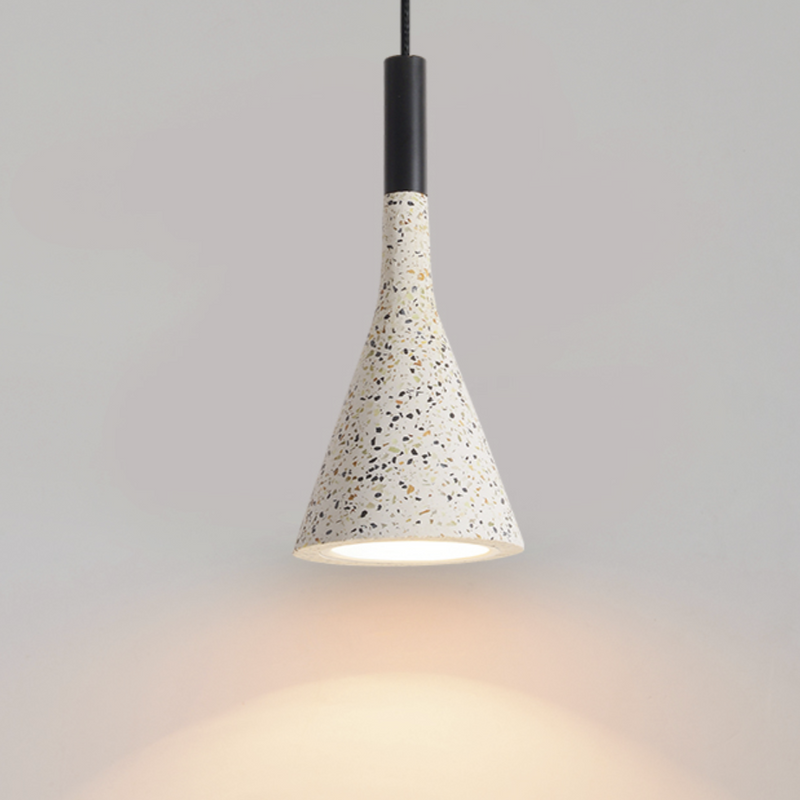Modern Stylish Stone pendant light in geometric shape with black cord