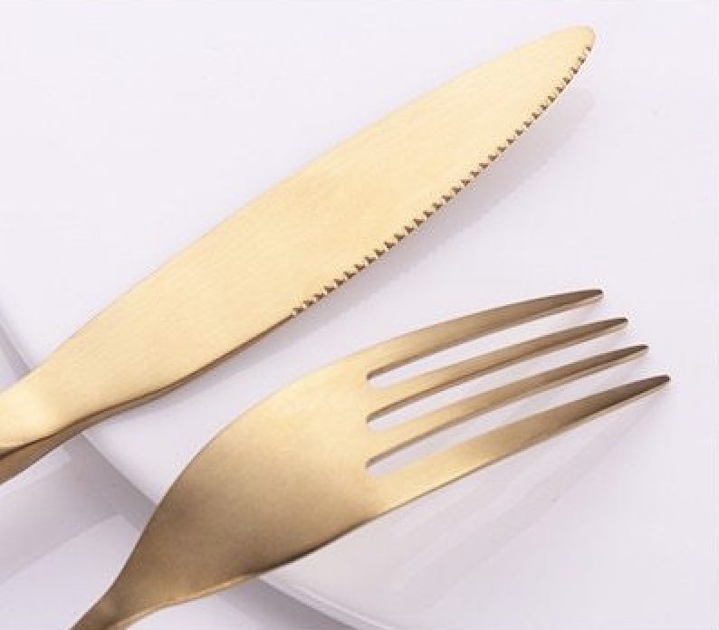 Gold Bamboo Stainless Steel Luxury Flatware