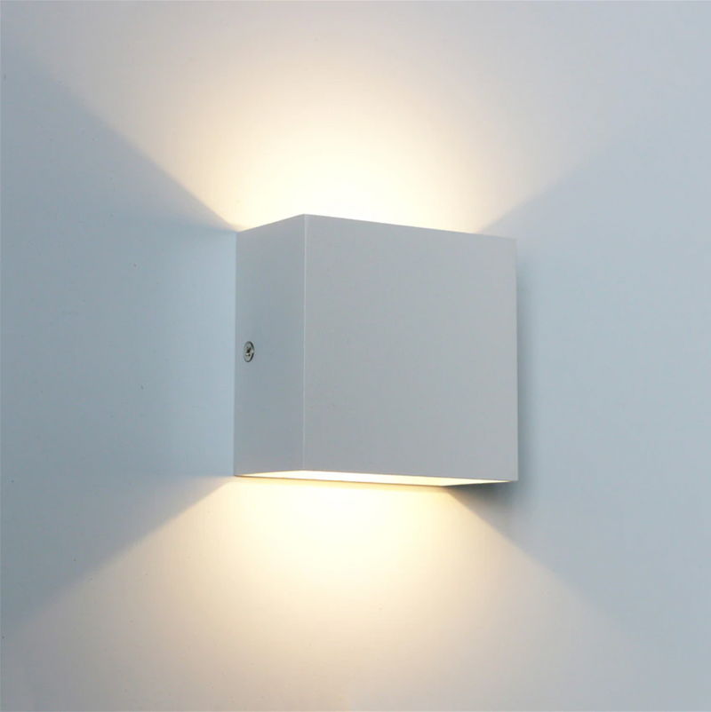 white Metal Cube Led Wall Light