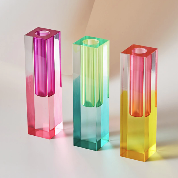 Vase acrylique et organisateur de bureau Prism moderne