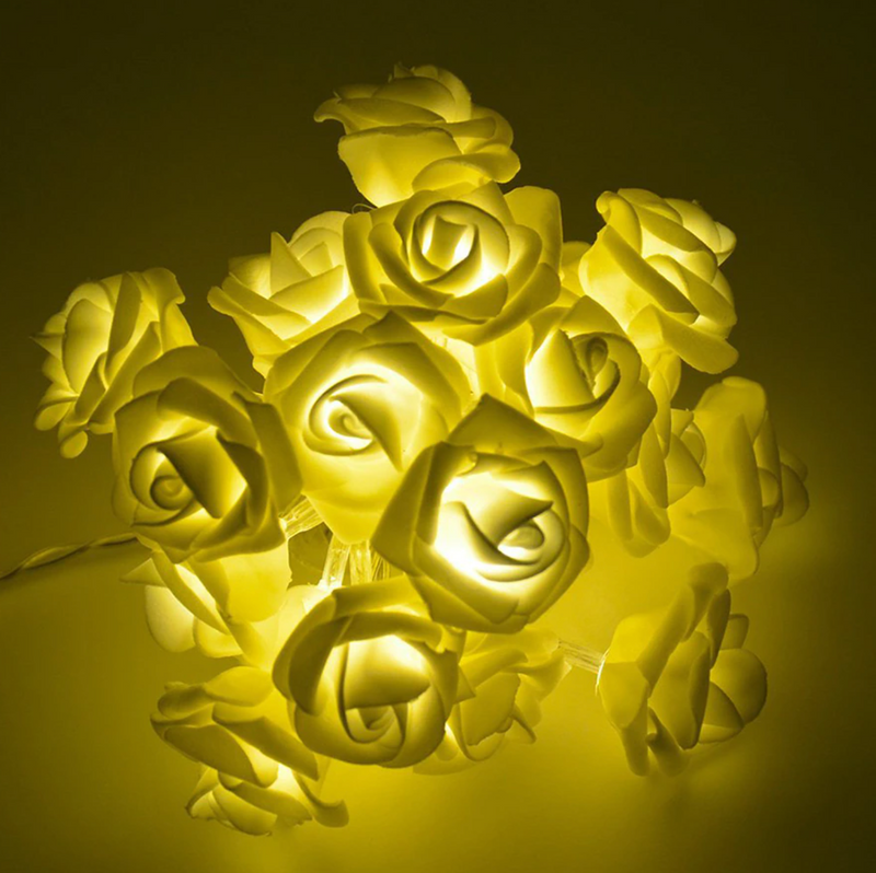 Guirlande lumineuse LED de luxe fausse fleur de rose LED - lumière LED