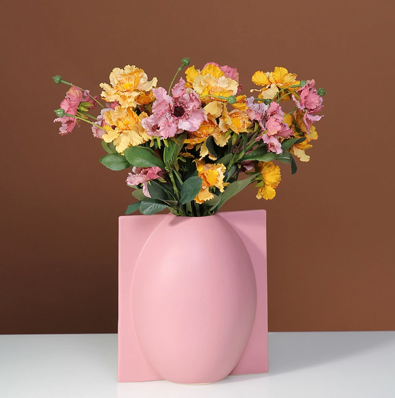 modern ceramic vase artistic shapes nude tones
