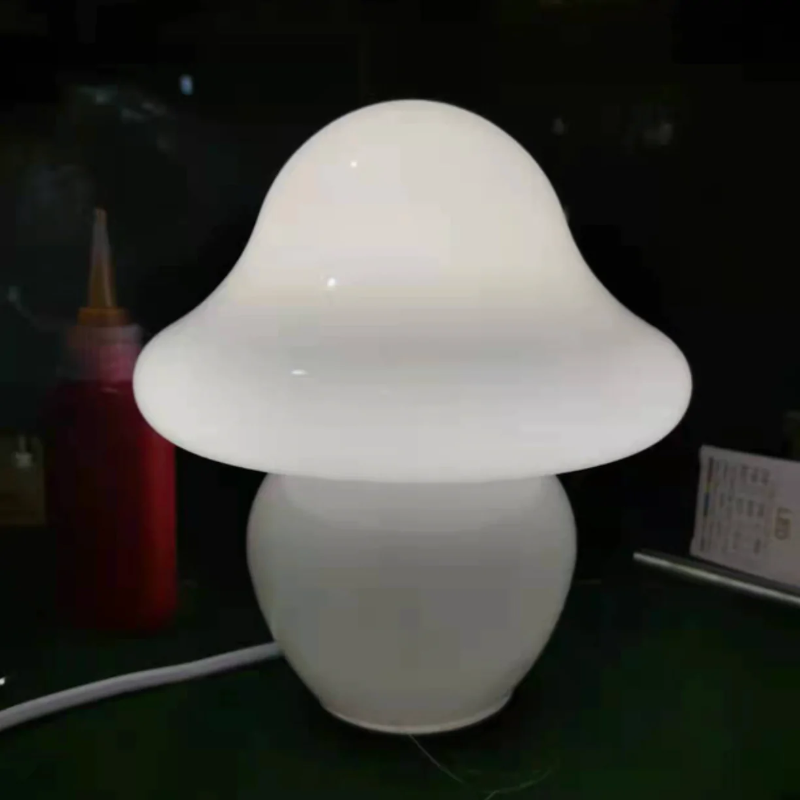 Vintage Glass Night Lamp Mushroom Shape