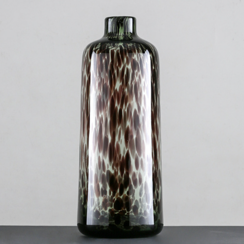 Decorative Accent Amber  Decoration for Flower Pot Murano Leopard Glass Vase