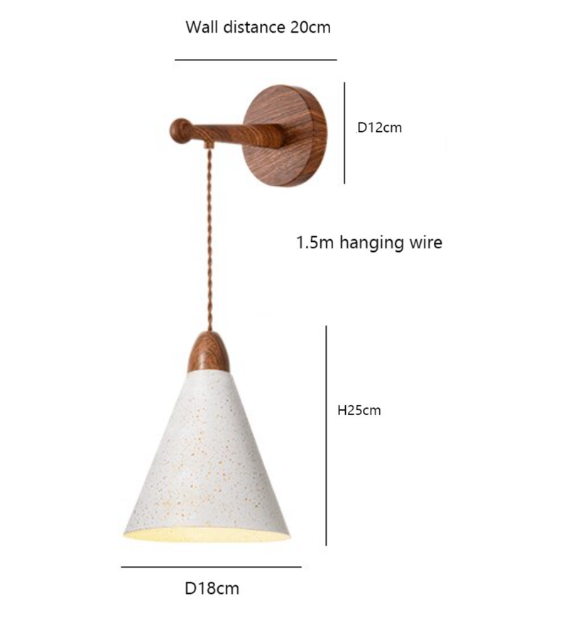 Dotty Metallic Splash Wood Effect Hanging LED Wall Light