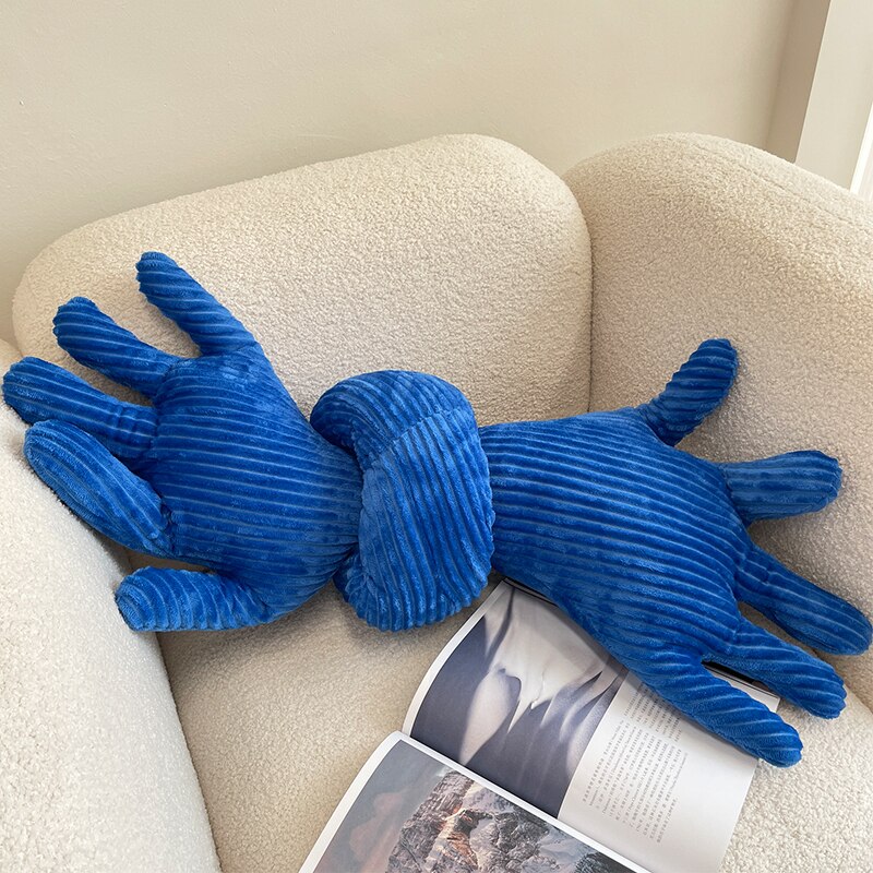 Corduroy Blue Knotted Pillow