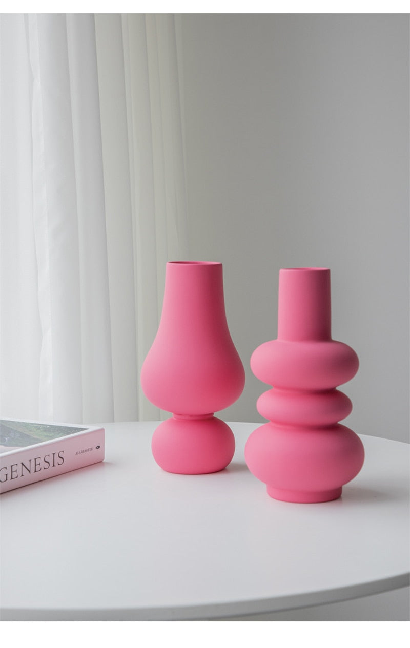 Fuchsia Abstract Ceramic Vase