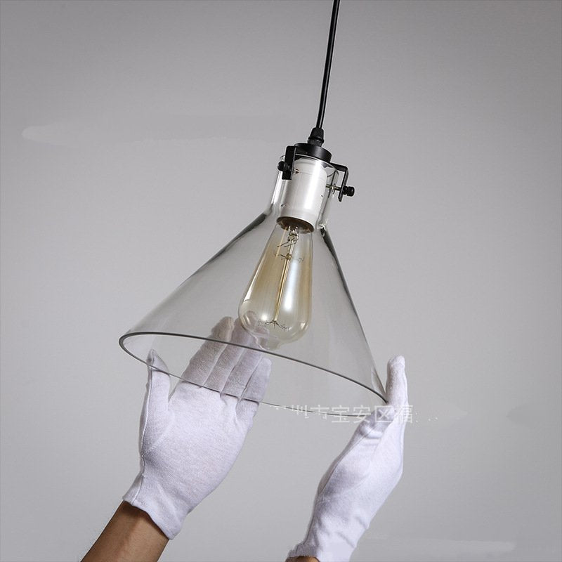 Funnel Design Clear Glass Pendant Lamp