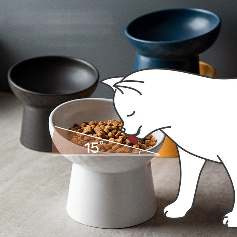 Ceramic Pet Food Bowl Cervical Angle 