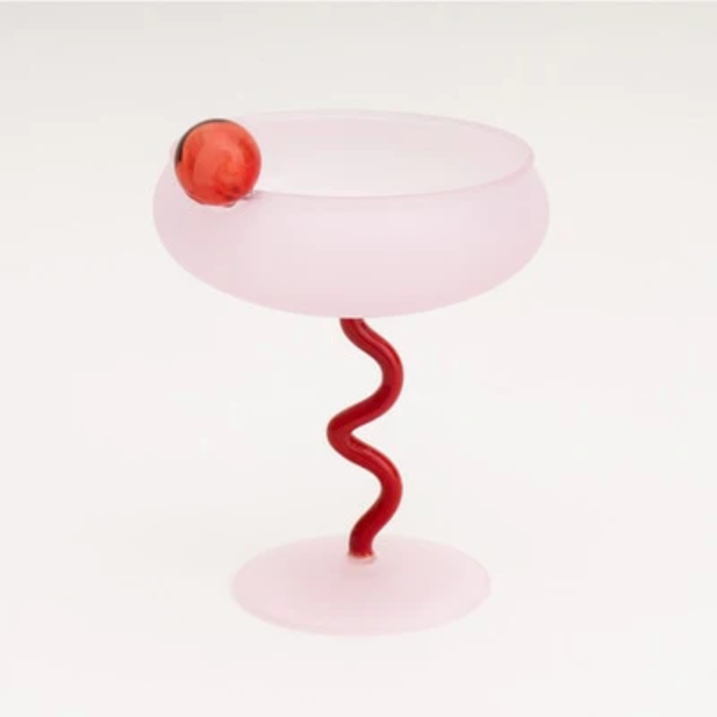 Twist Frosted Glass Cup and Spoon