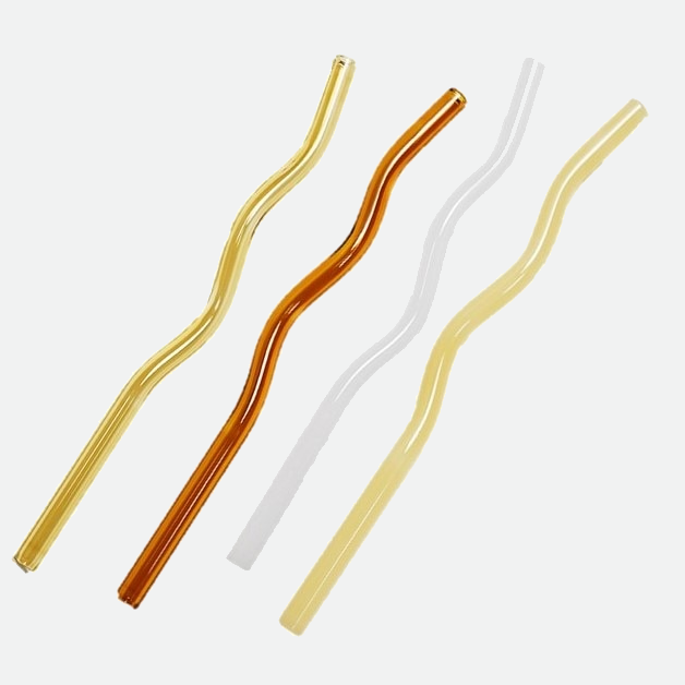 Colored Glass Straw Wave Curly Modern Fun Decor