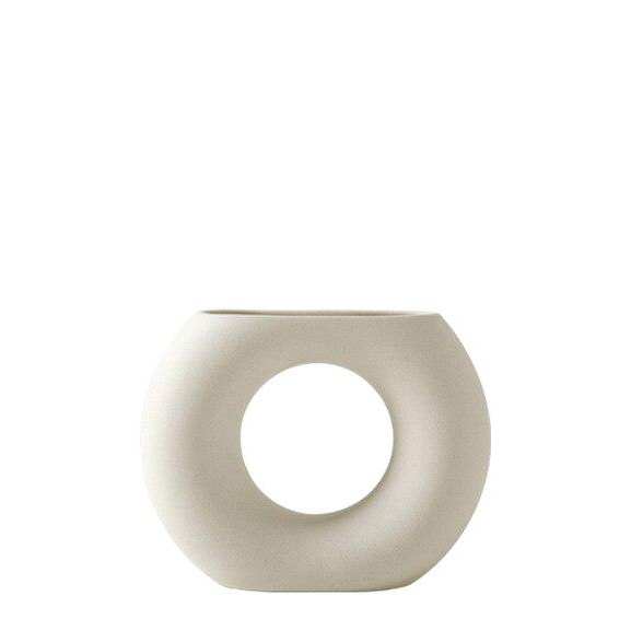 Modern Ceramic Still Life Vases for Flowers Plants and Home Decor white neutral