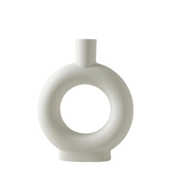Modern Ceramic Still Life Vases for Flowers Plants and Home Decor white neutral
