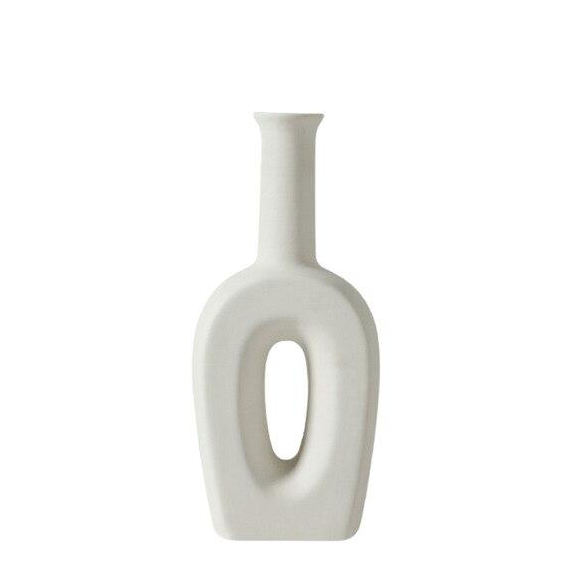 Modern Ceramic Still Life Vases for Flowers Plants and Home Decor white neutral