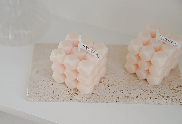 Decorative Accents Diamond Cutting Cube Scented Candles Square Cube