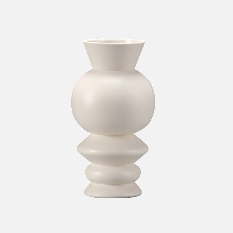 Hochwertige weiße Sierra-Porzellanvase: Atemberaubende Heimdekoration und eleganter Blumenhalter – Letifly Lights & Decor