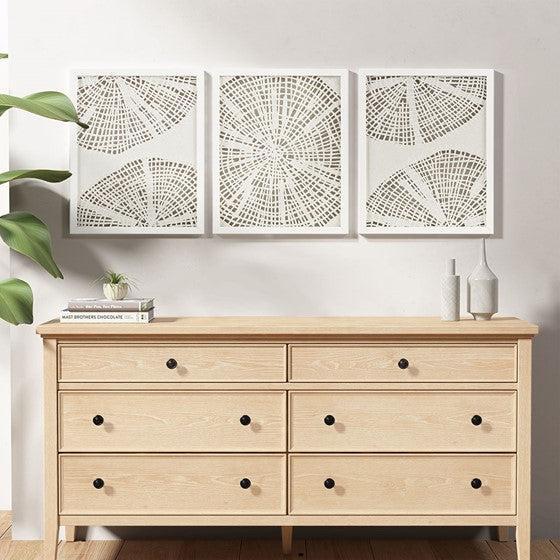 Solana Coastal Rice Paper Framed Shadow Box