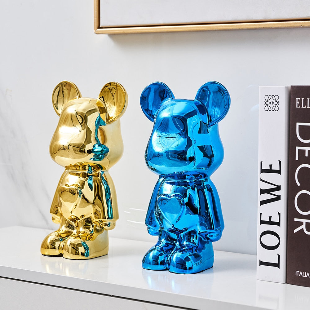 Space Bear Metallic Sculpture Figurine – Letifly Lights & Decor