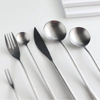 Stainless Steel Cutlery Set with Dinner Knife Fork Spoon Set Fruit Fork and Coffee Tea Spoon