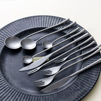 Stainless Steel Cutlery Set with Dinner Knife Fork Spoon Set Fruit Fork and Coffee Tea Spoon