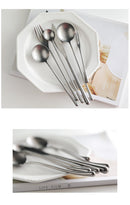Stainless Steel Cutlery Set with Dinner Knife Fork Spoon Set Fruit Fork and Coffee Tea Spoon