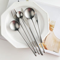 Stainless Steel Cutlery Set with Dinner Knife Fork Spoon Set Fruit Fork and Coffee Tea Spoon