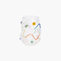 Sugar Coated Confetti Handmade Glass Graphic Organic shape colored cocktail glass