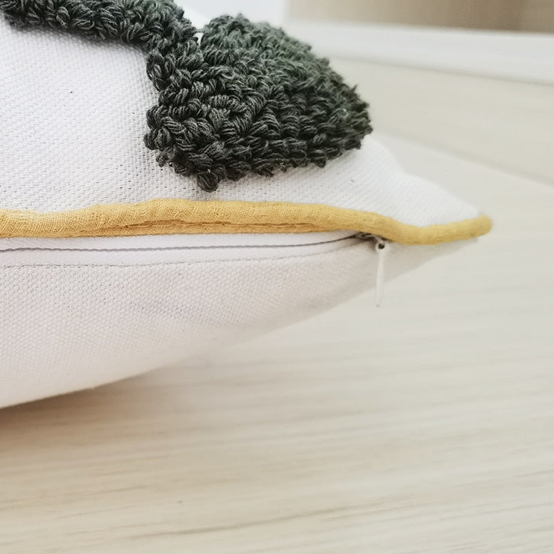 Sunflower Floral Punch Needle Pillow Cover