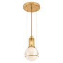 Suspended Drop Glass & Brass LED Pendant Light
