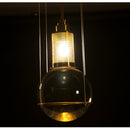 Suspended Drop Glass & Brass LED Pendant Light