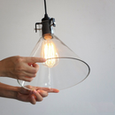 Funnel Design Clear Glass Pendant Lamp