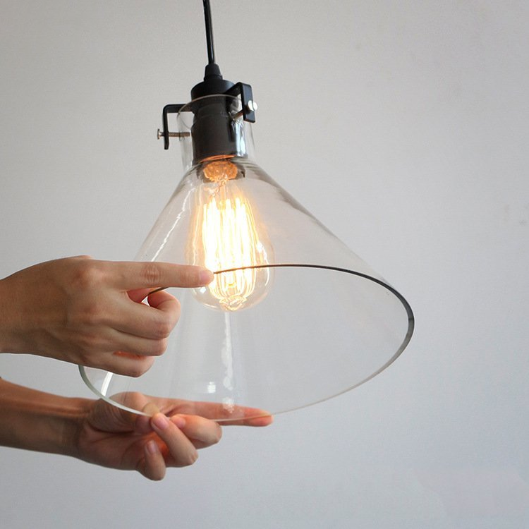 Funnel Design Clear Glass Pendant Lamp