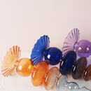 Iridescent Unique Vintage Shape Glass Candle Holder Gradient color Lilac Pink Blue Orange Navy Brown
