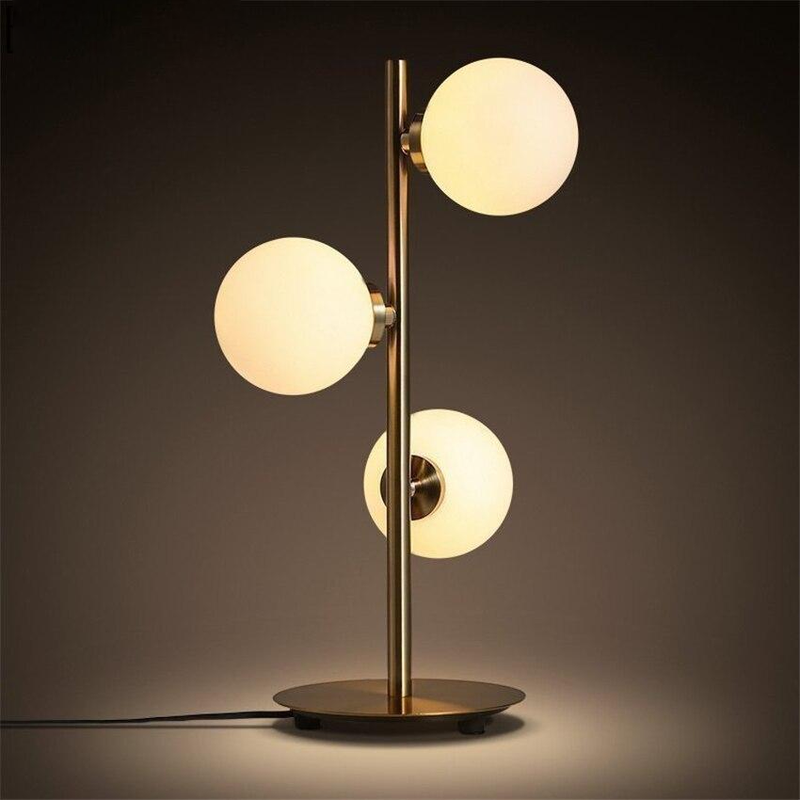Triple Glass Globe LED Table Lamp