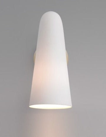 Milk Glass & Antique Brass LED Wall Lamp
