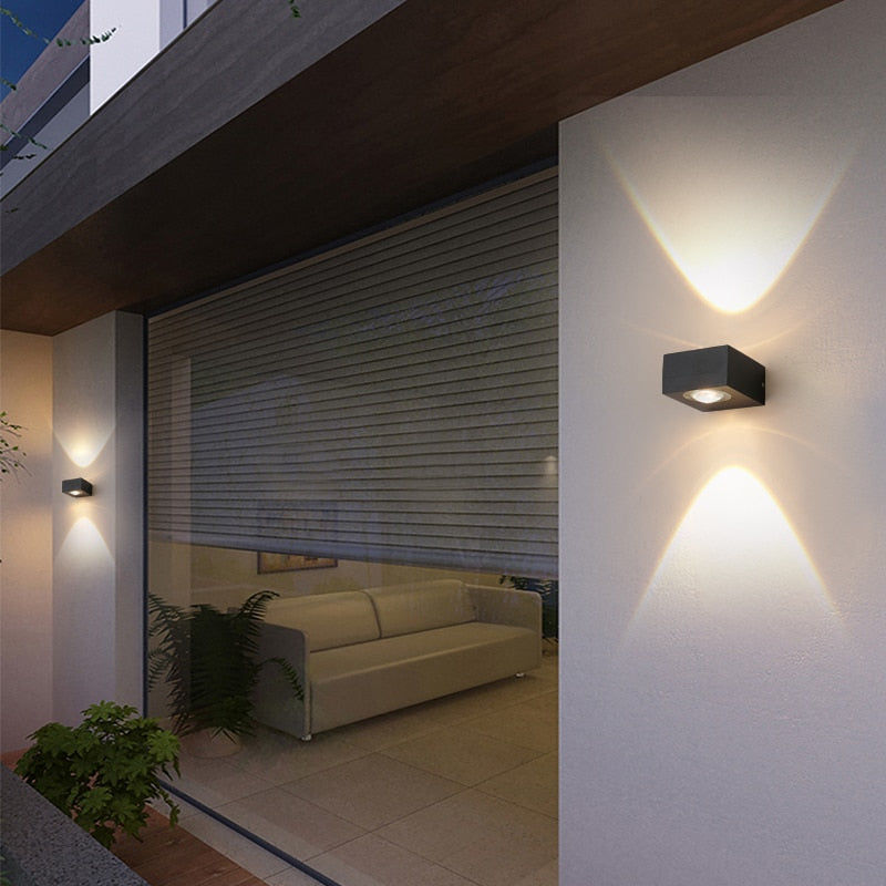 square aluminum base acrylic shade black wall lamp