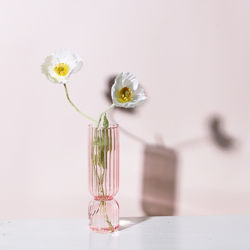 cylinder Color Stained Glass Tabletop Vase