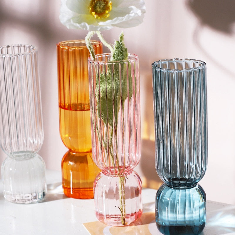 cylinder Color Stained Glass Tabletop Vase