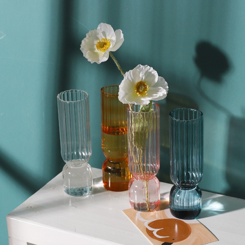 cylinder Color Stained Glass Tabletop Vase